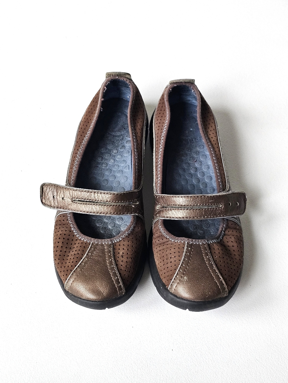 Privo Brown Leather Mary Jane Comfort Shoes Slip On Walking Size 6M